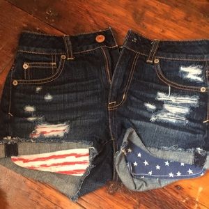 American flag Jean shorts